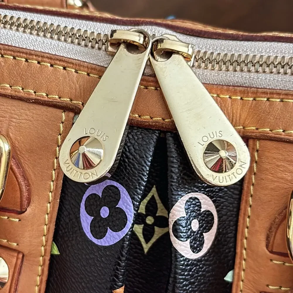 Authentic Louis Vuitton Black Multicolor Courtney MM HandbagTR1180 - Picture 8 of 11